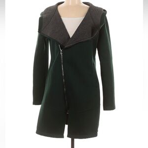 Betsey Johnson Green Hooded Athletic Jacket Zip Up Longline M